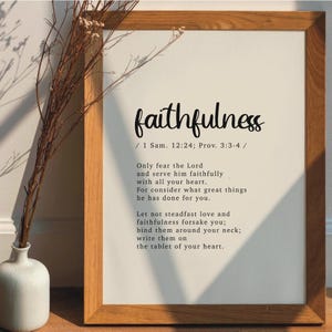 Faithfulness Bible Definition Wall Art, Scripture Wall Art, Bible Verse ...