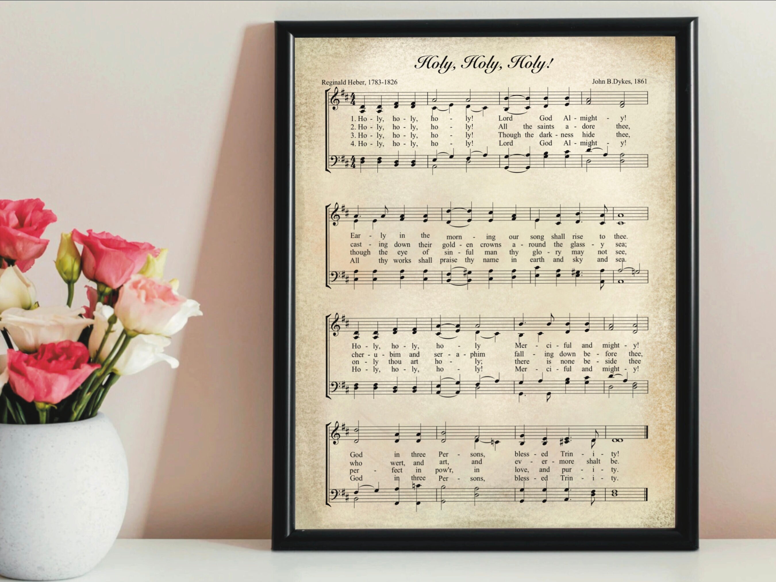 Holy, Holy, Holy Printable Hymn | Hymn Wall Art, Christian Decor ...