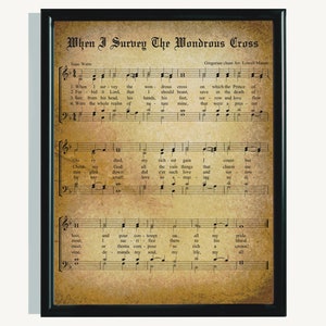 When I Survey the Wondrous Cross Printable Vintage Hymn Sheet - Etsy