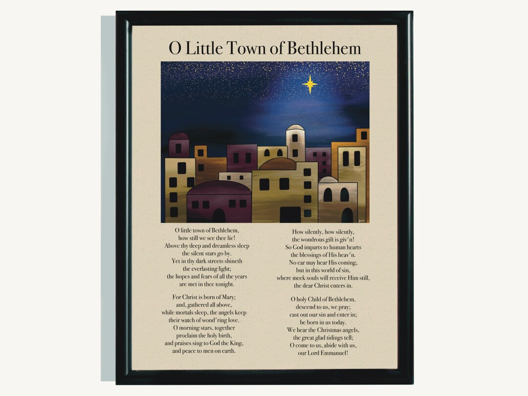 O Little Town of Bethlehem Printable With Original Art and Lyrics ...
