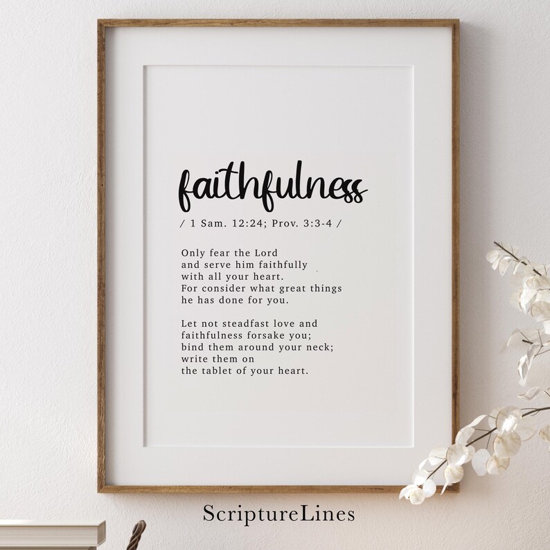 Faithfulness Bible Definition Wall Art, Scripture Wall Art, Bible Verse ...