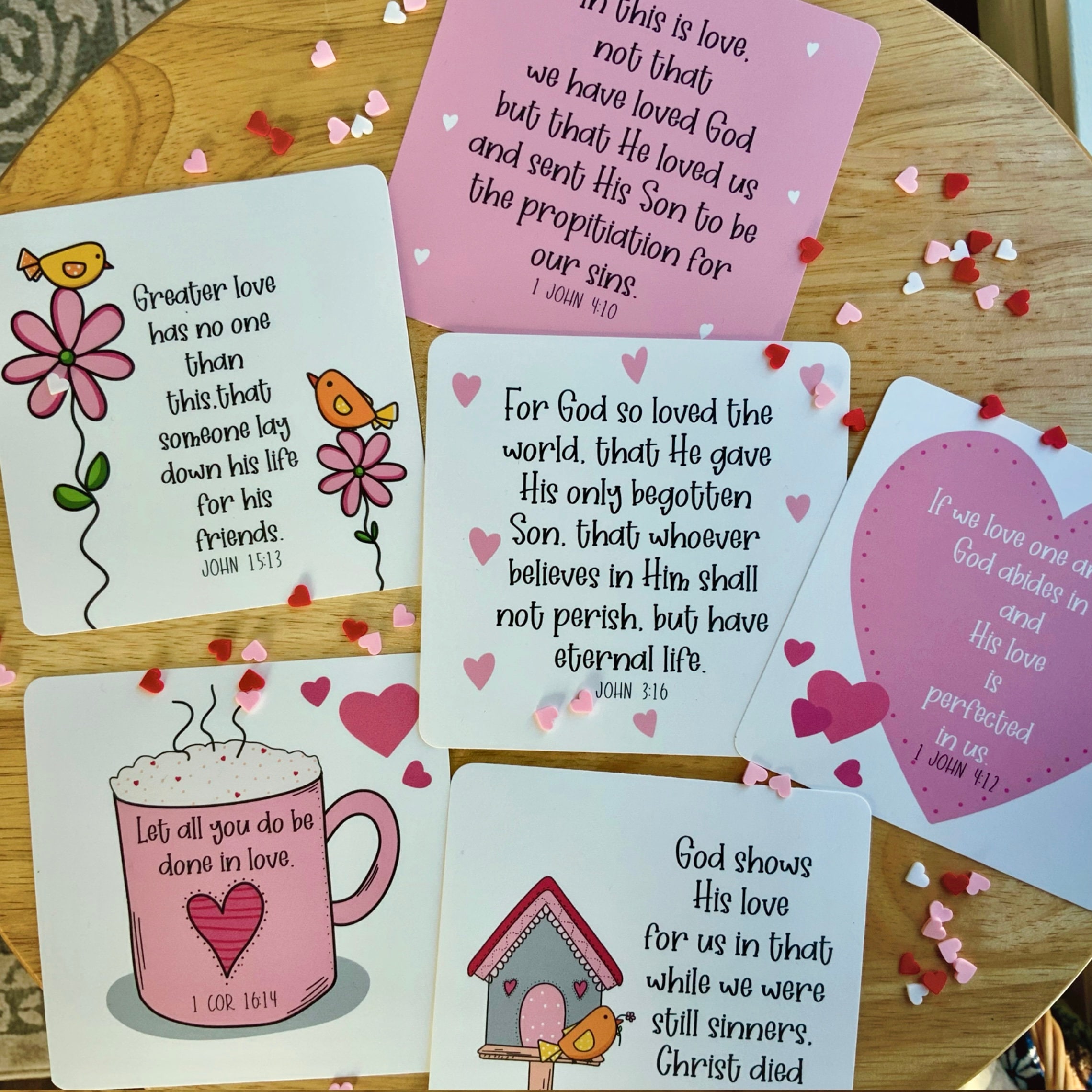 Valentine's Bible Verse Printable Cards, Scripture Cards on Love, God's ...