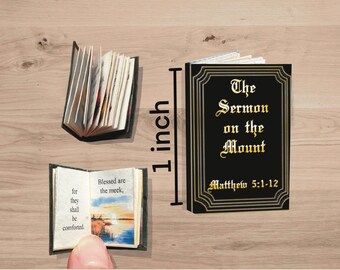 Beatitudes Mini Book, Matthew 5:1-12 Sermon on the Mount Miniature, Bible Pocket-Sized DIY Printable, Scripture Study & Memorization Tool