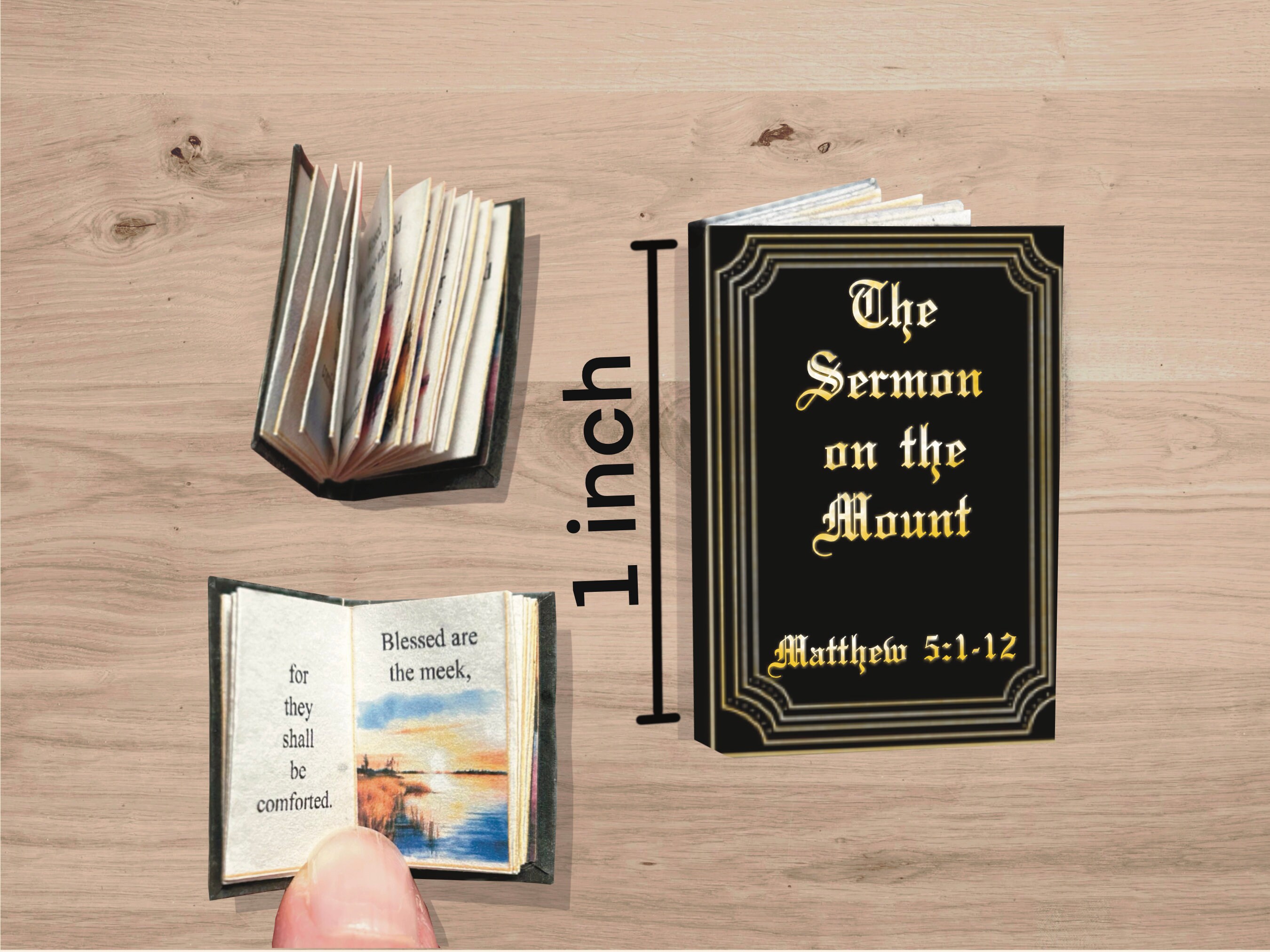 Beatitudes Mini Book, Matthew 5:1-12 Sermon on the Mount Miniature, Bible Pocket-sized DIY ...