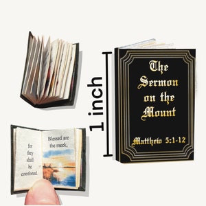 Seligpreisungen Mini-Buch, Matthäus 5: 1-12 Predigt auf der Bergminiatur, Bibel im Taschenformat zum Selbermachen, Schriftstudien- und Memorisierungswerkzeug