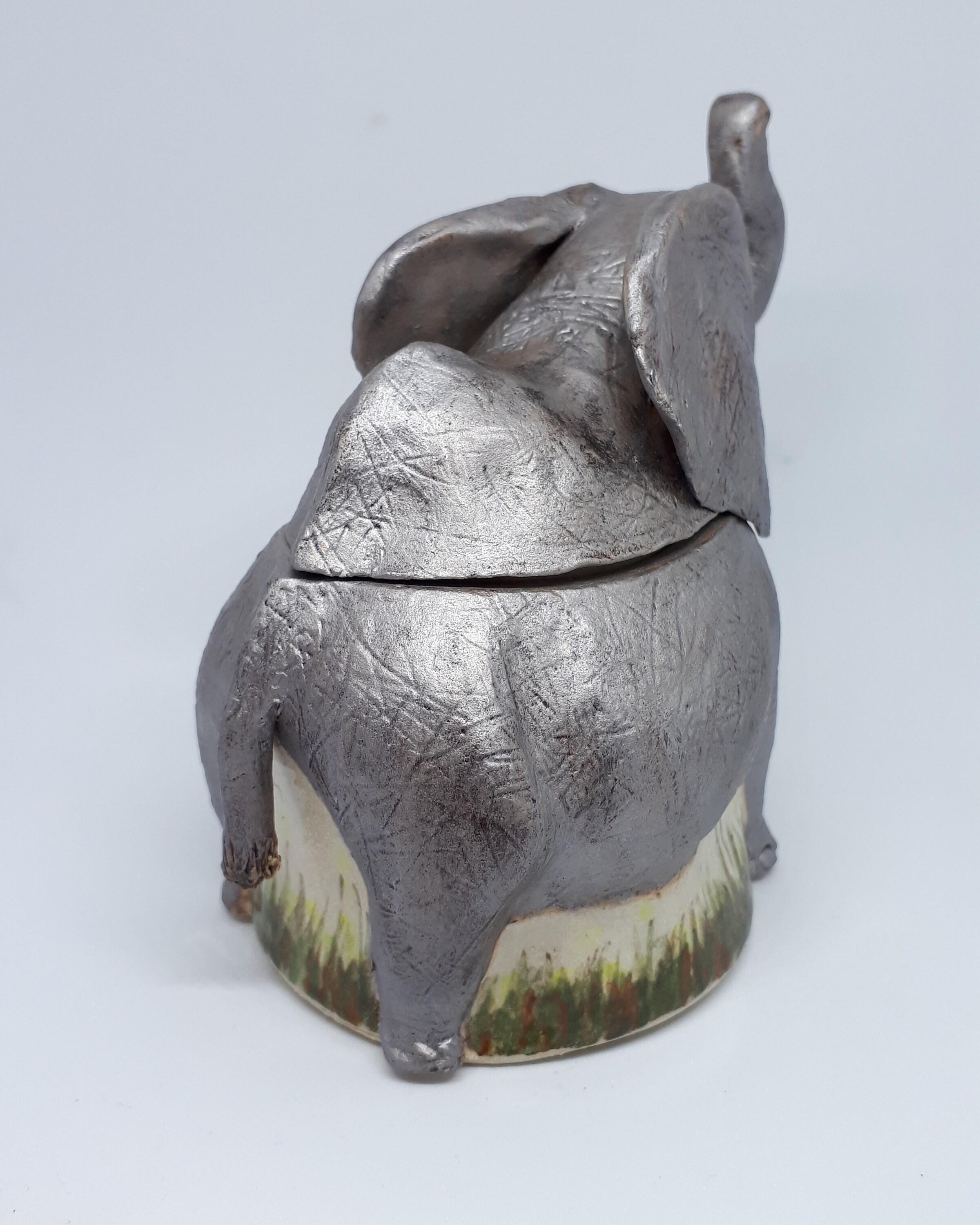 Contenedor de cerámica de elefante con tapa envase pequeño | Etsy