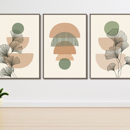 Boho Art Set of 3 Prints Boho Wall Art Abstract Gallery Wall Etsy