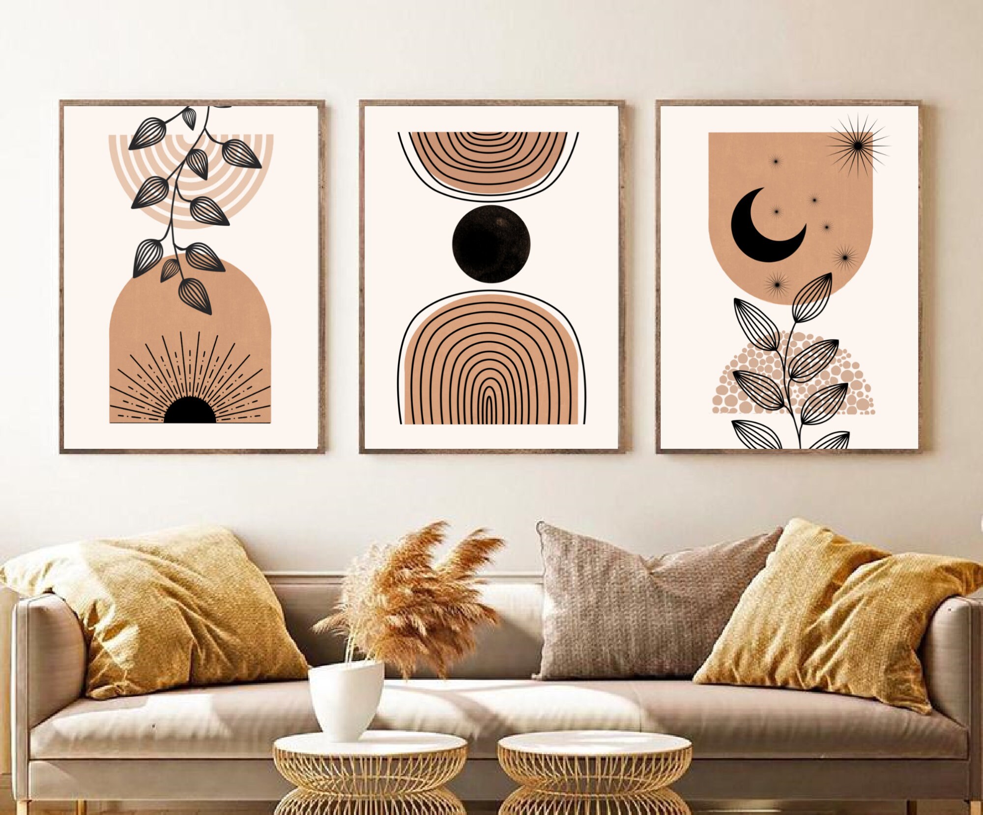 Botanical Boho Prints Terracotta Boho Wall Art Leaf Printable Print