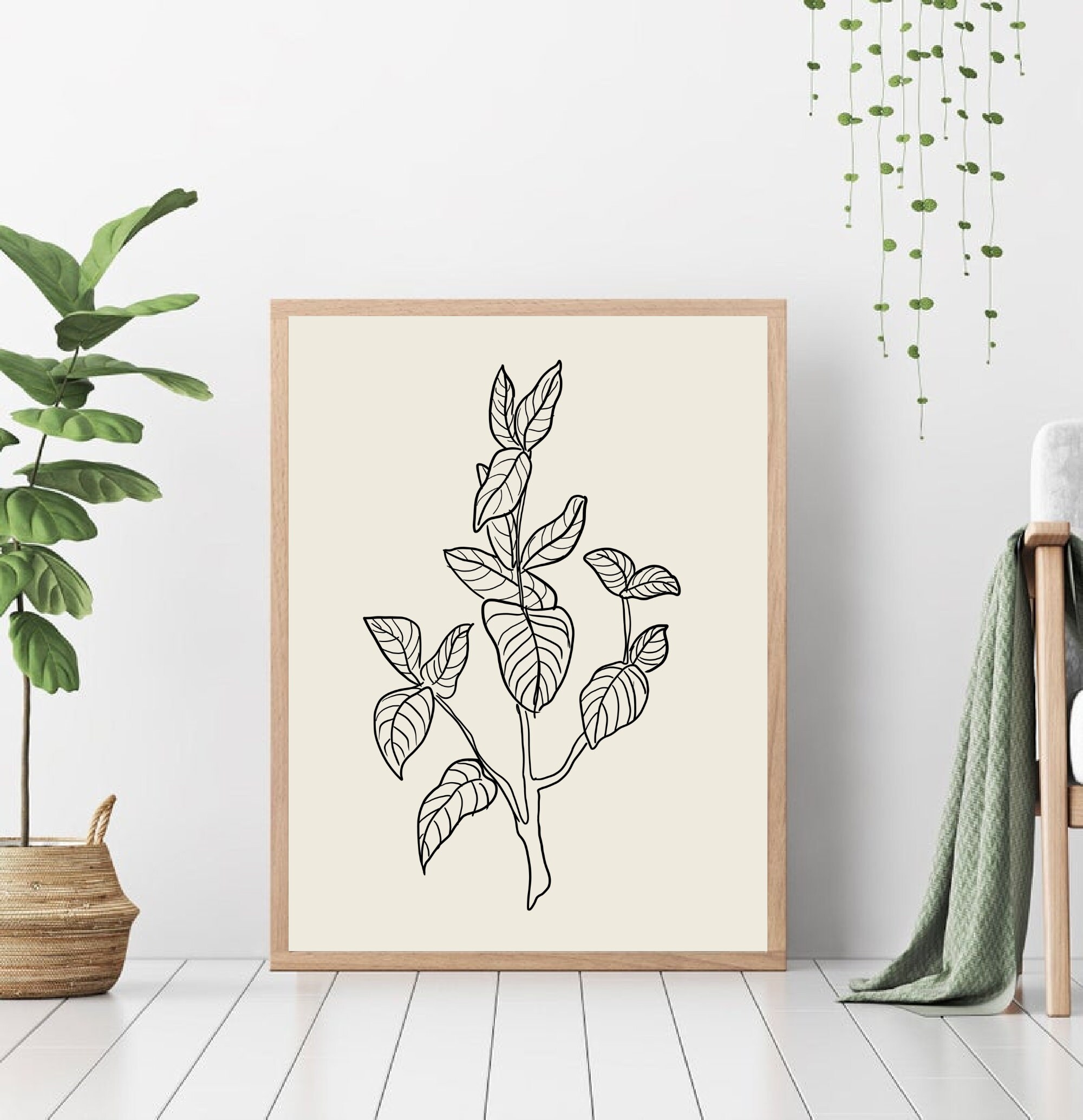 Botanical Wall Art Print Set of 4 Printable Art Modern | Etsy