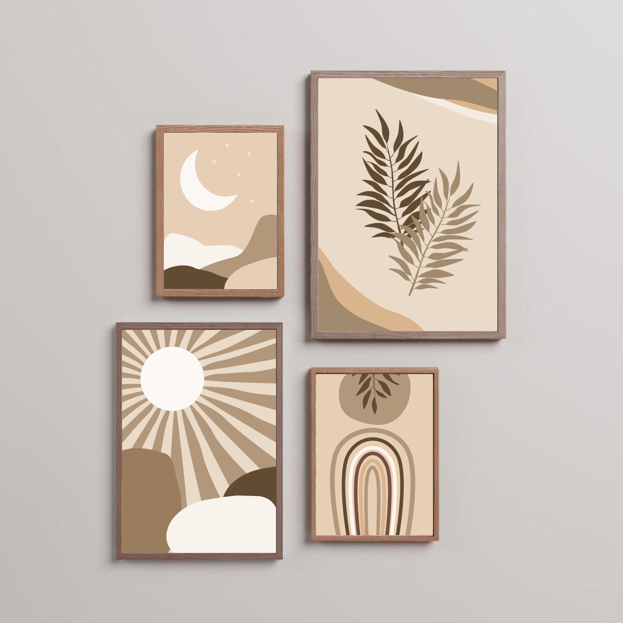 Wall Art Set Boho Art Set of 4 Prints Gallery Art Set Boho Etsy