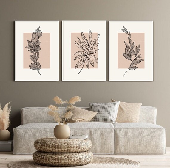Boho Wall Art Set of 3 Prints Boho Wall Art Line Art Etsy