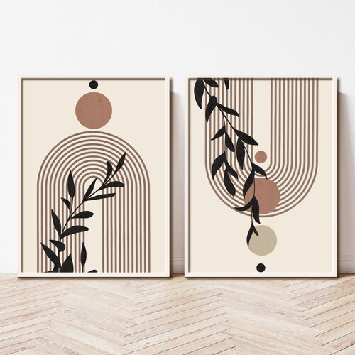 Boho Wall Art Set of 2 Prints Boho Printable Wall Art Etsy