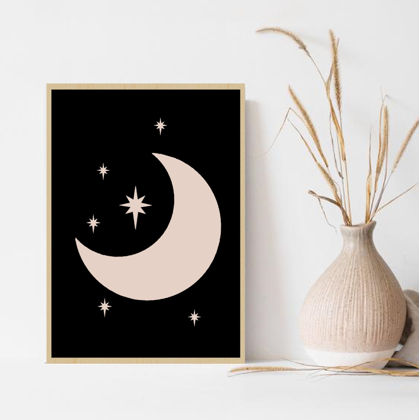 Sun and Moon Print Set of 2 Home Decor Black Sun and Moon Etsy Canada