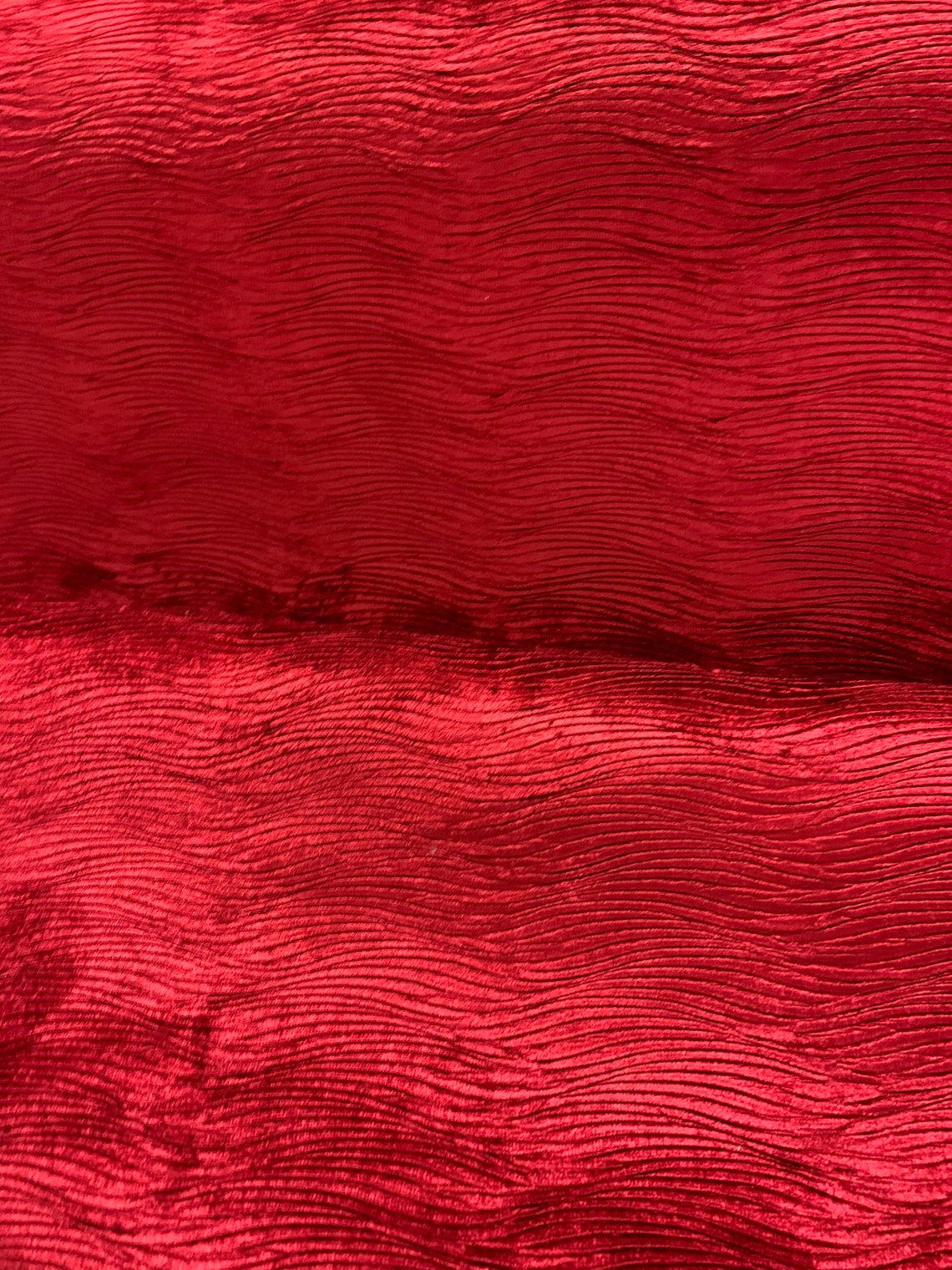 Designer Red Velvet Curtain Fabric Light Upholstery Wavy Etsy