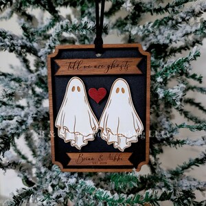 Ghost Ornament Personalized, Ghost Couple Ornament, Gothic Wedding Ornament, Halloween Décor, Goth Couple Gift, Gift For Wedding, Dark Xmas