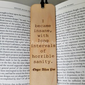 Edgar Allan Poe Bookmark, Gothic Literature, Dark Academia Bookmark, Gothic Bookmark, Horror, Literary Gift, Bookish Gifts