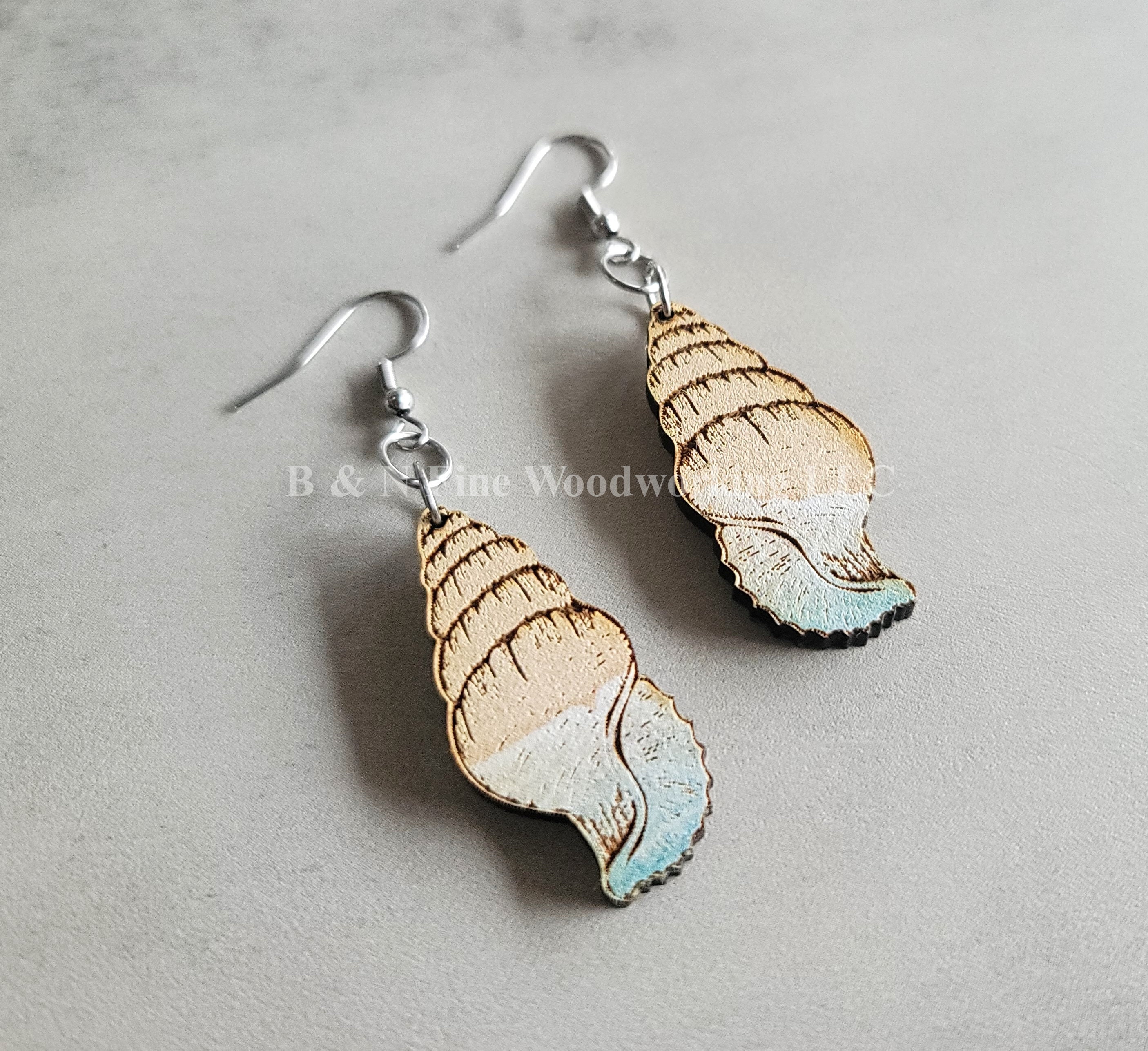 Conch shell earrings deals