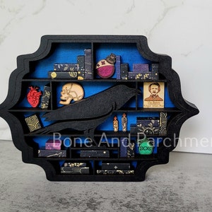 Mini Bookshelf, Mini Library, Edgar Allen Poe Décor, Raven Wall Art, Macabre Decor, Bookshelf Decor, Gift For Book Lovers, Dark Academia