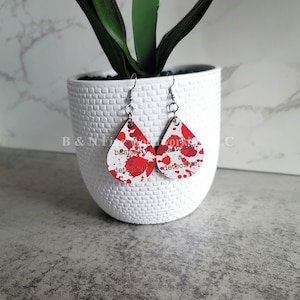 True Crime Earrings, Blood Spatter Earrings, Crime Scene Earrings, Detective Earrings, Gifts For True Crime Lover, True Crime Junkie