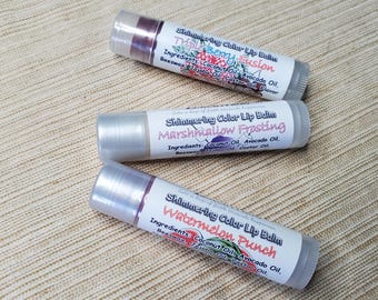 Shimmering Color Lip Balm | Coconut & Avocado | Beeswax | Jojoba Oil | Glides on Smoothly | Protective + Healing | Tinted {Made in Michigan}