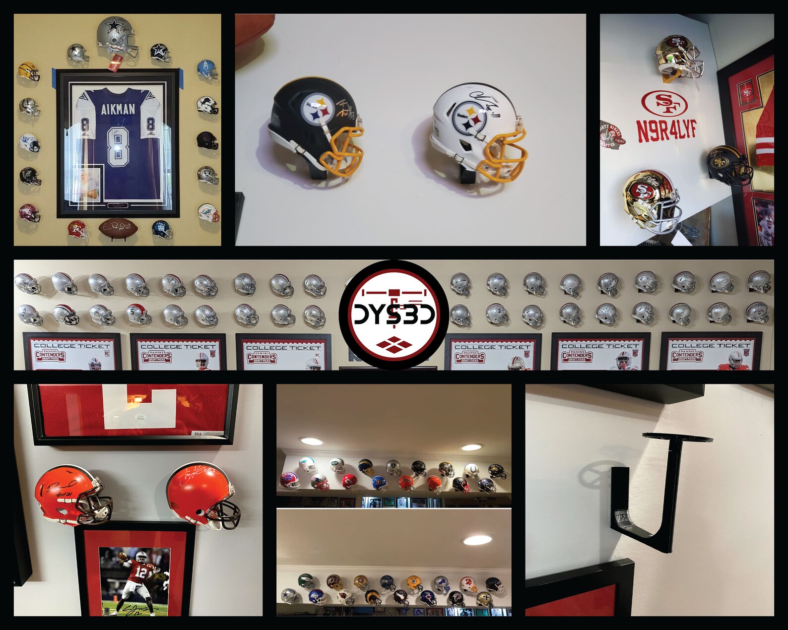Football Minihelmet Wall Display Holder Etsy