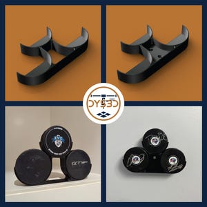 Soporte triple para discos de hockey o soporte de pared para exhibir recuerdos deportivos