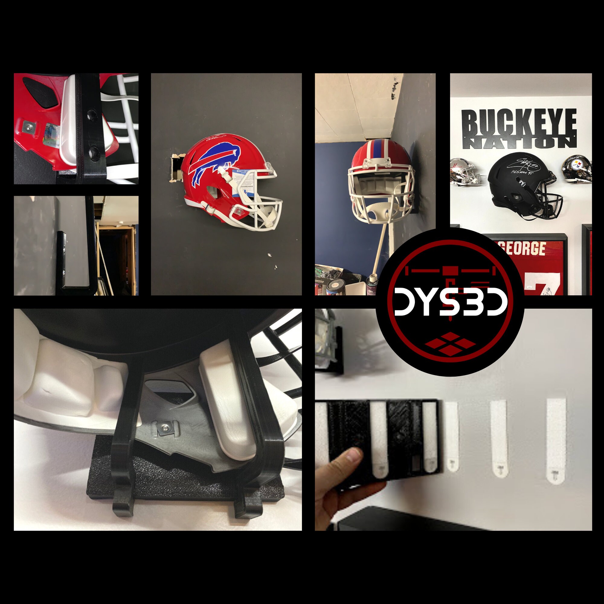 Football Full Size REPLICA Helmet Wall Display Holder Etsy