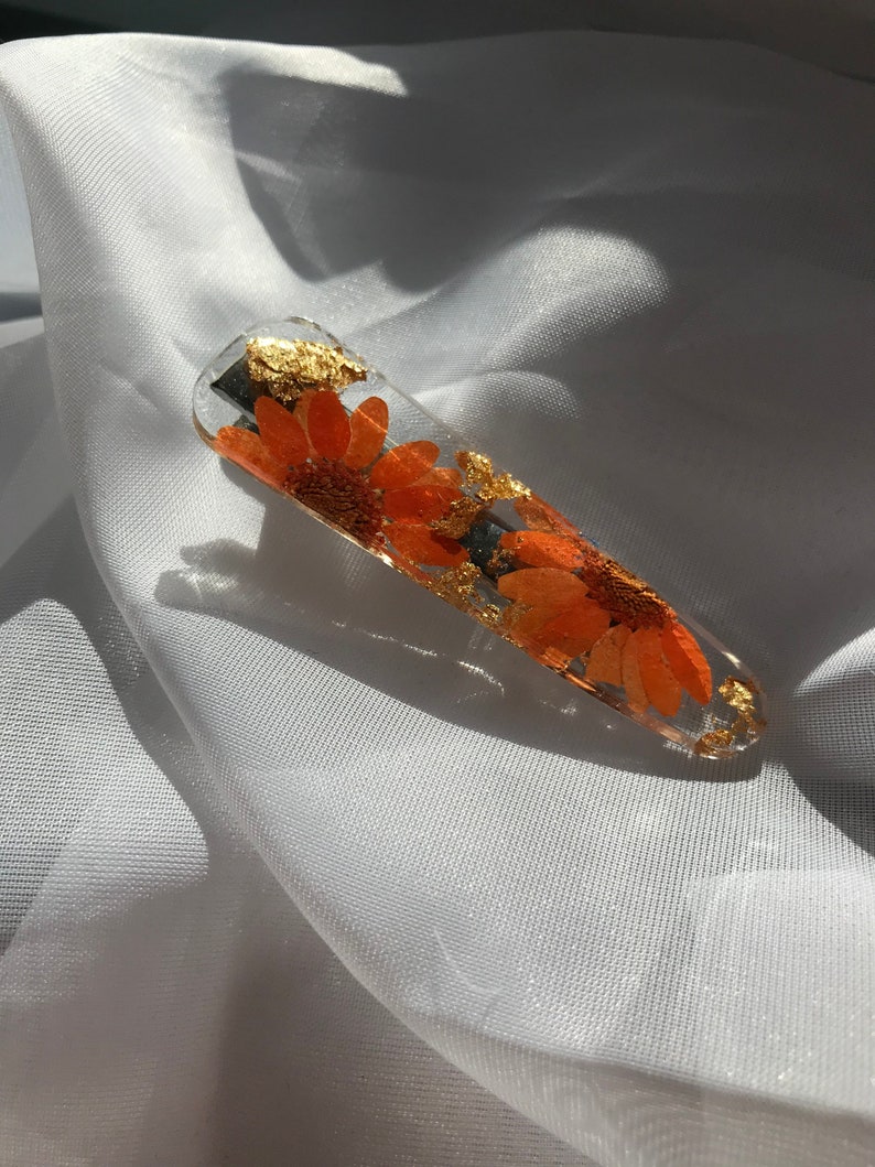 cute rose gold handmade pink silver gold Resin flower hair clip gift| pretty barrettes blue orange white