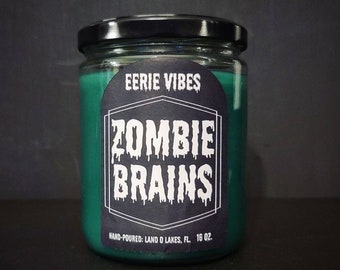 Zombie, gothic home décor, goth gifts, zombie candle, Halloween candle