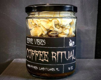 Coffee candle, Coffee Ritual candle, coffee shop, goth candle, coffee scent, witch décor, goth gifts