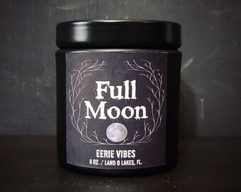 Full Moon Candle | Witchy candle | Witchy | Gothic Home Decor | Moon Candle | Tin Candle