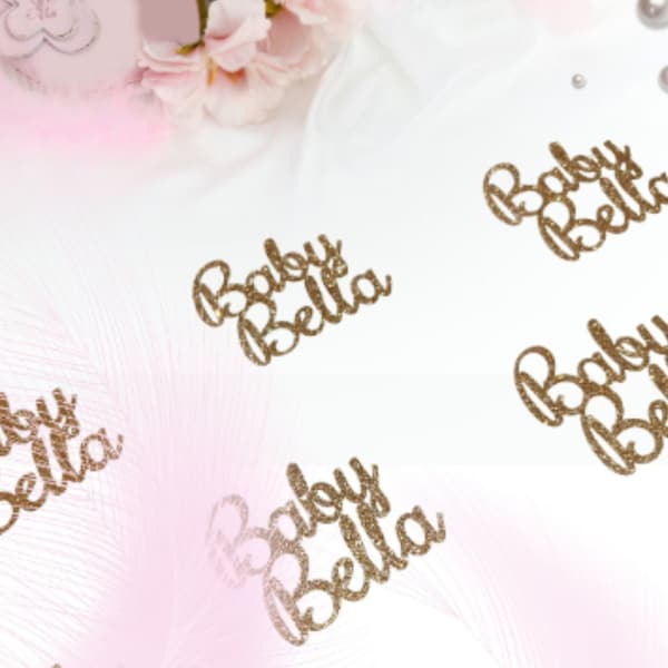 Baby Confetti personalized name, neutrals, Boy/Girl Baby shower, Gender Reveal, Table scatter or sprinkle, Themed Shower, Customized Color