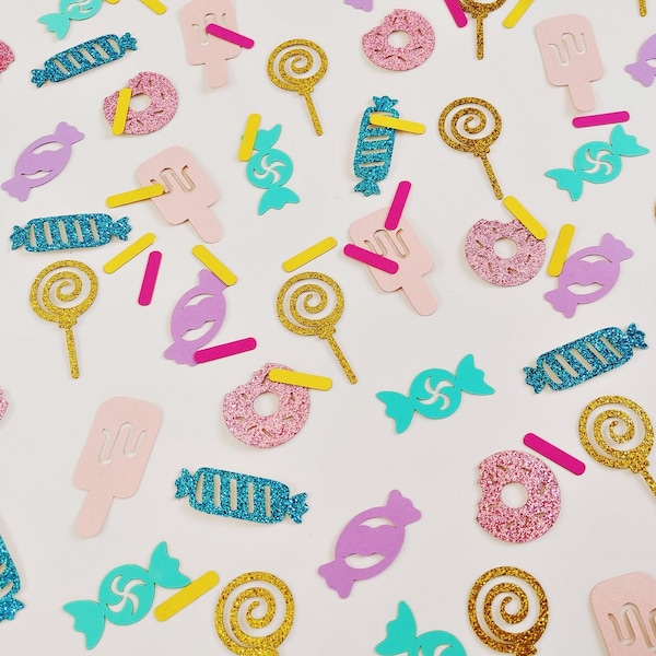 Candy and Sprinkles Confetti, Candy Decoration, Ice Cream, donut, lollipop, hard candy, Candy Land Party with sprinkles