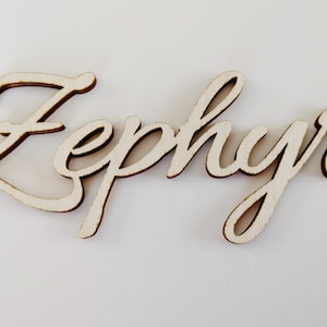 Personalized Birch Wood Name Place Cards: Wedding & Christmas