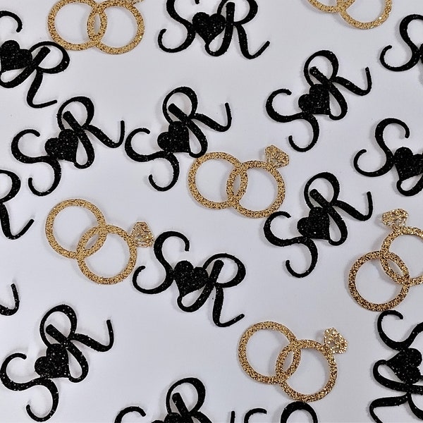 Personalized engagement confetti, Customized Initials or Letter Confetti Wedding, Announcement, Anniversary, Rehearsal Dinner, Bachelorette