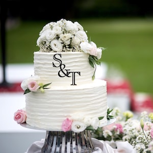Personalized Wedding Cake Topper: Initial Acrylic Cake Charm