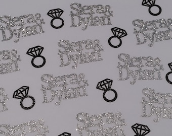 Custom Glitter Name Confetti: Wedding, Engagement, Bachelorette Decor