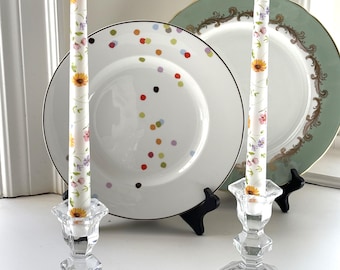 Wild Flower Pattern Taper Candles