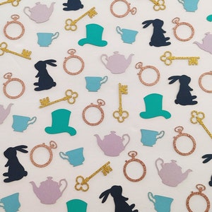 Alice in Wonderland Confetti: Tea Party, Mad Hatter, Playing Cards
