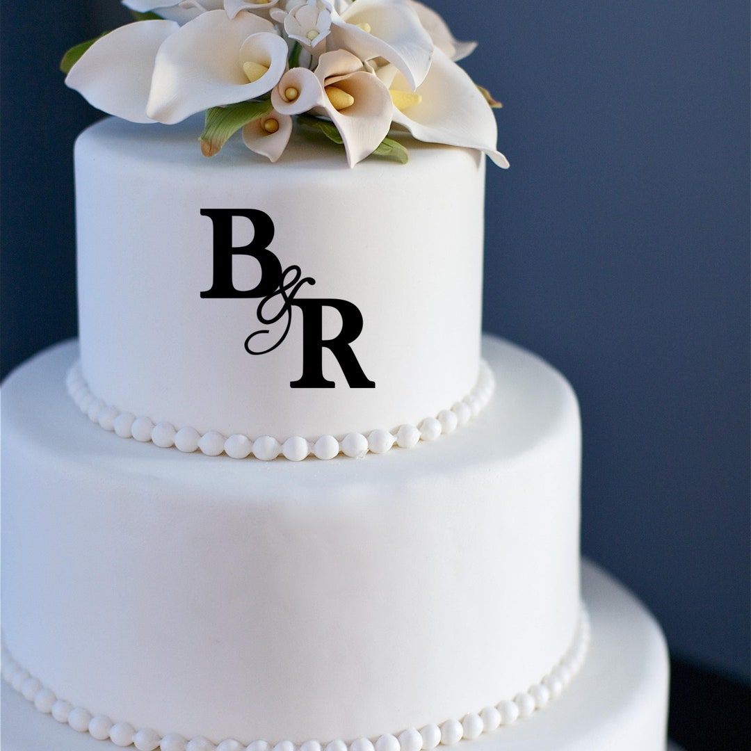 Cake Topper Inscription Sample Custom Initials Wedding Cake Topper, Acrylic Cake Charm Personalized ...