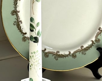 Eucalyptus Leaves Green Taper Candles