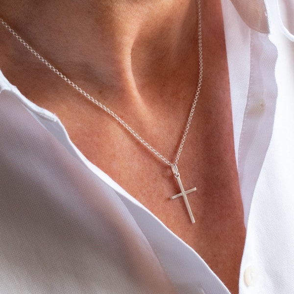 925 Sterling Silver Cross Necklace, Silver Cross Religious jewellery, Symbolic Silver Jewellery, Sterling Silver Crucifix Pendant.