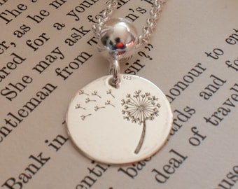 Dandelion 925 Sterling Silver Necklace: Make A Wish Flower Pendant