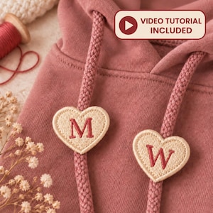 Embroidered Heart Hoodie Charm File | In-the-Hoop Design (Digital Download)