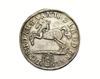 German Silver Coin, 1600s Coin, German Collectors Coin, Ancient Silver Coin, Authentic Collectible Coin, Horse Coin, Coin Collector Gift