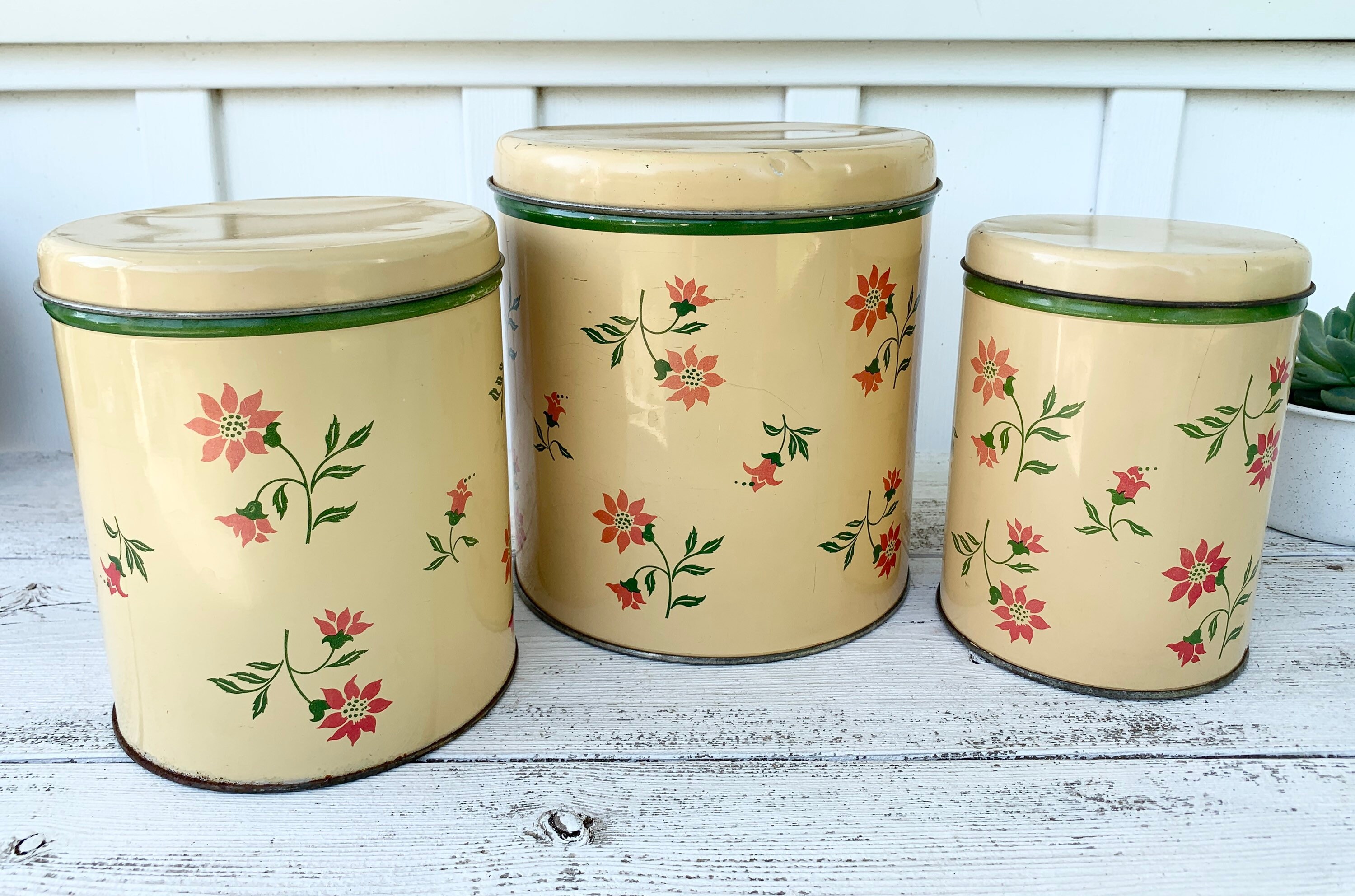 Set of Vintage Canisters vintage decor vintage kitchen | Etsy