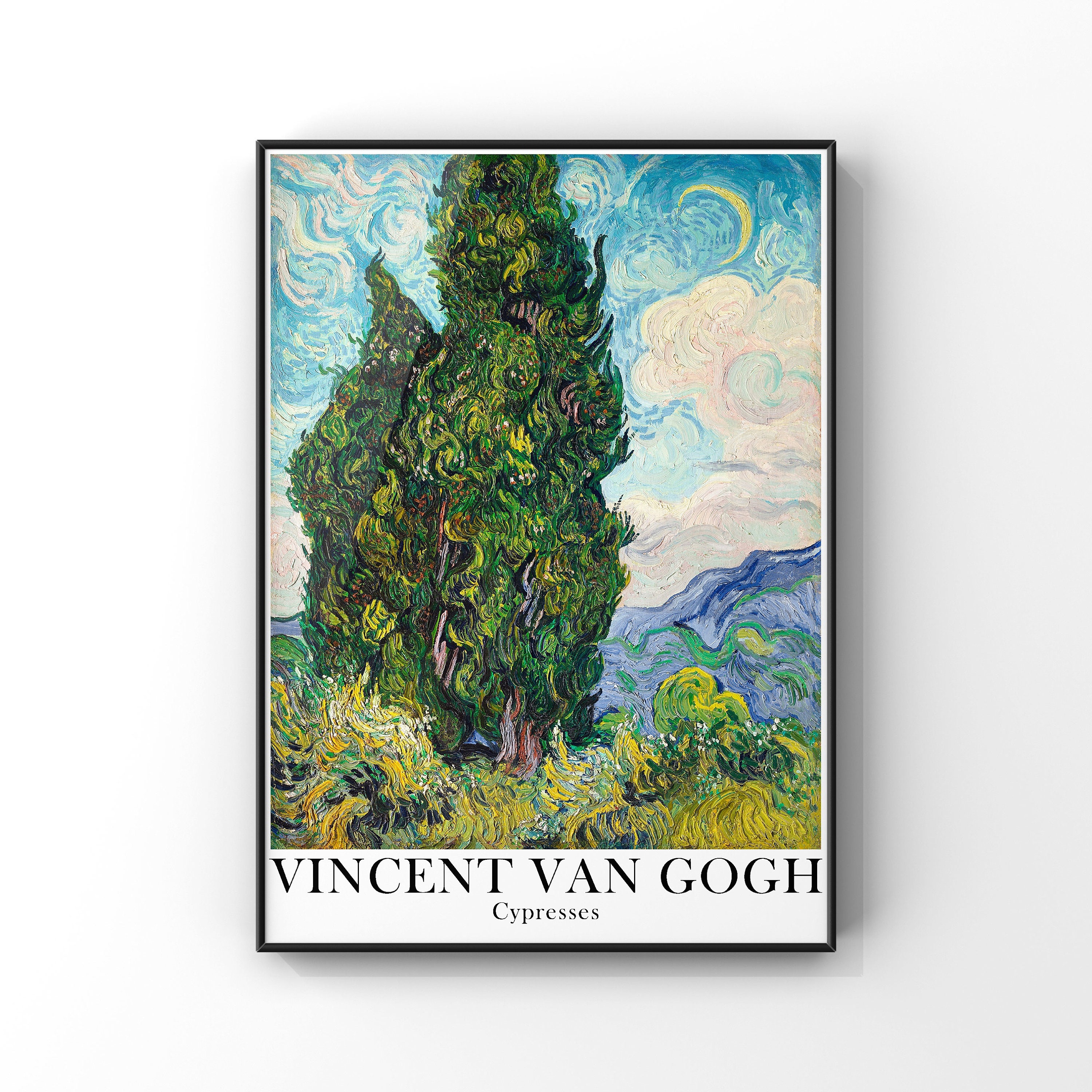 GIFT  POSTER # 3 Vincent Van Gog PAINTING  WALL DECOR A3/A4 SIZE Cypresses