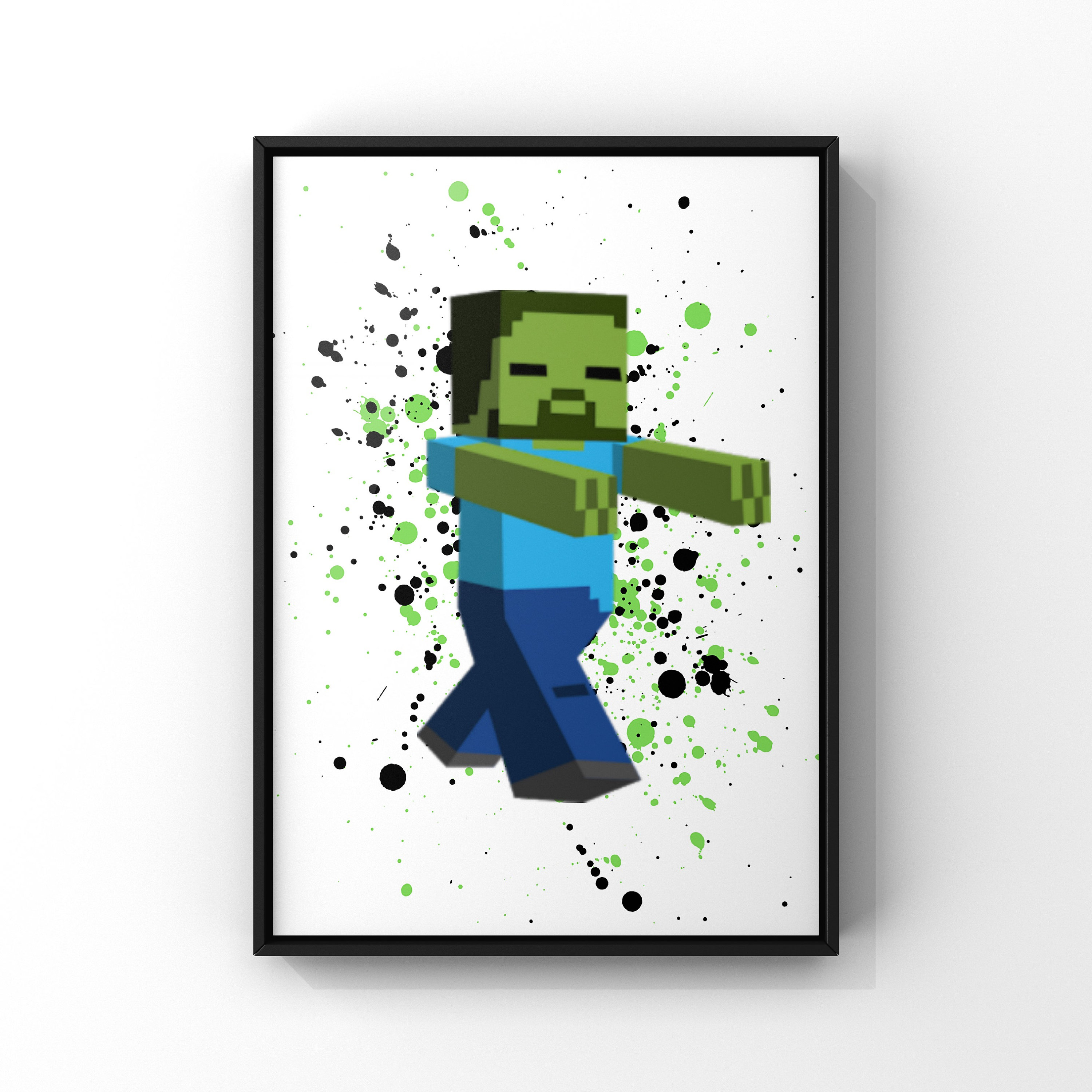 Zombie Minecraft Print Gaming Print Gaming Characters | Etsy