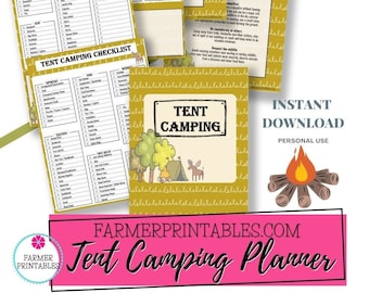 Printable Tent Camping Planner, Tent Camping Checklist