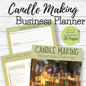 Candle Making Planner Printable | DIY Candle Business Organizer | Track Recipes | Costs & Sales